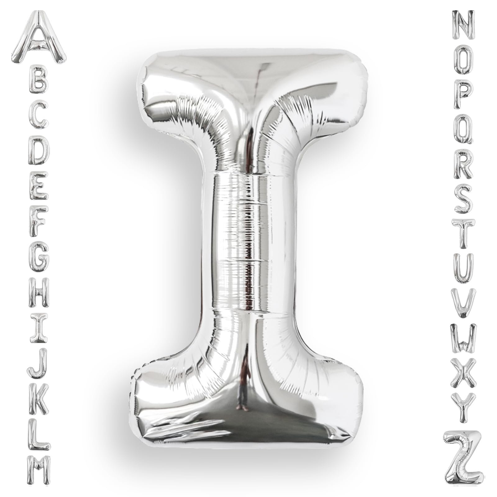Photo 1 of AULE 40 Inch Big Letter Balloon Silver I Large Foil Helium Alphabet Balloons A-Z for Birthday Anniversary Graduation New Year Party Decoration Supplies