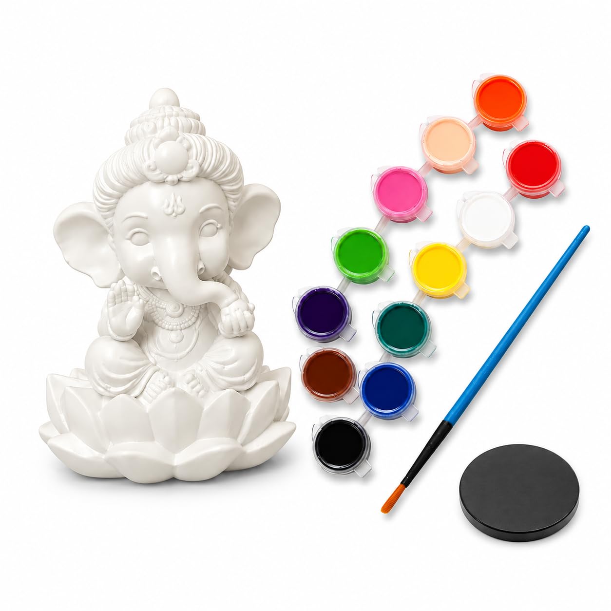 DIY Paint Your Own Ganesha Fridge Magnet Kit | 6 Acrylic Paints, Ceramic Ganesh Idol, Includes Coloring Sheet, Kids & Adults, Home Decor Craft-image-37