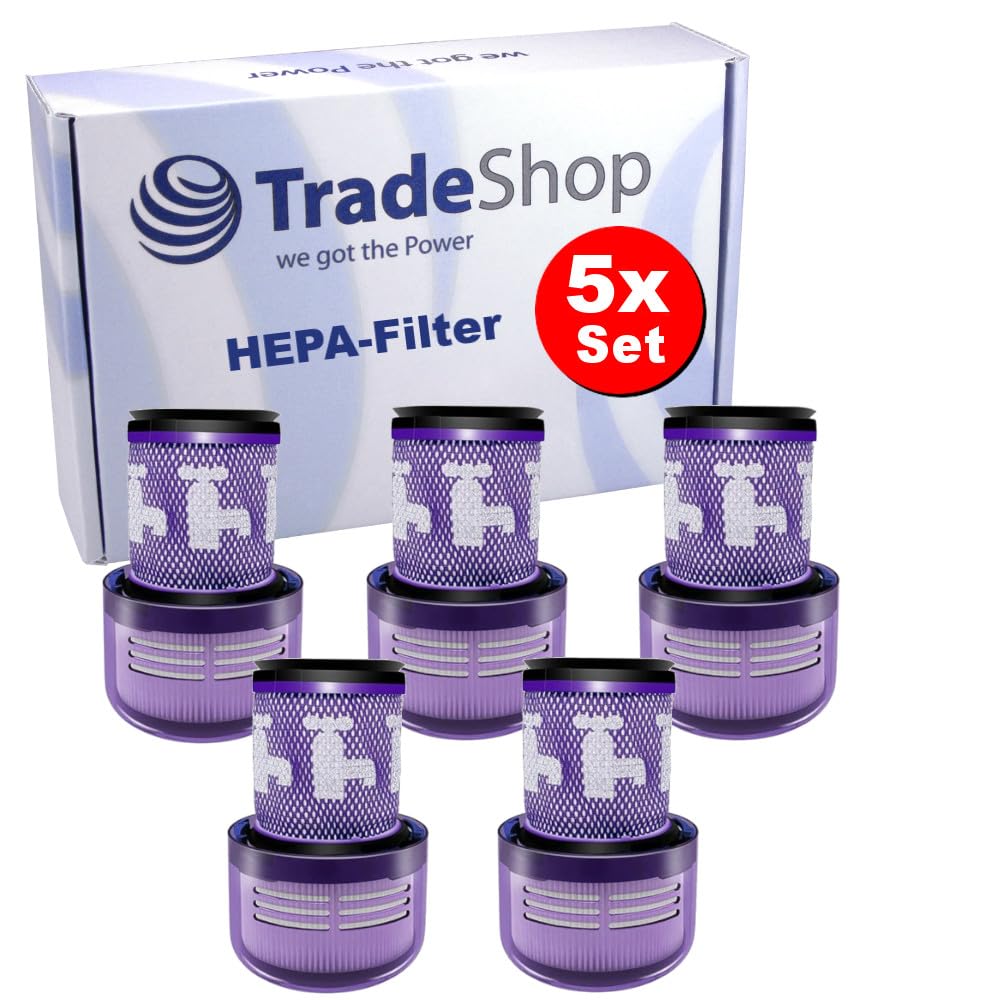 Trade-Shop - 5 filtros HEPA lavables para premotor, compatibles con Dyson V12 Serie, sustituye a 971517-01