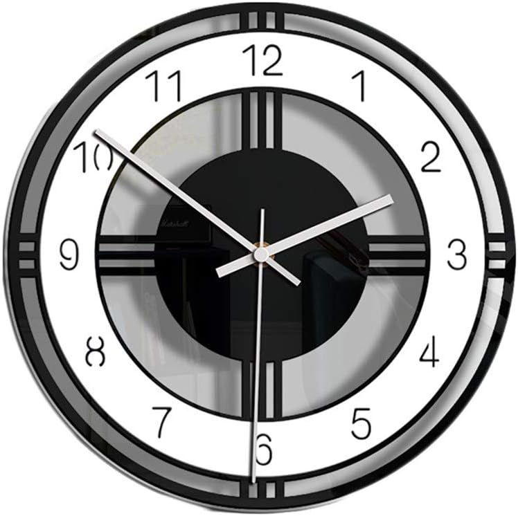 Time O Lite Timer Transparent Clock Style Home Acrylic Silent Clock Room Living Wall Clock Seconds Timer (Black, One Size)
