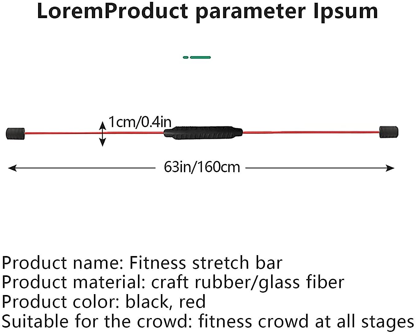 Sport Schwingstab Fitness Swingstick Schwerkrafttrainer zum Trainieren der Tiefenmuskulatur Elastische Fitnessstange, Gewicht schütteln, ausgestattet mit elastischen Trainingsgeräten, aus Gummi und
