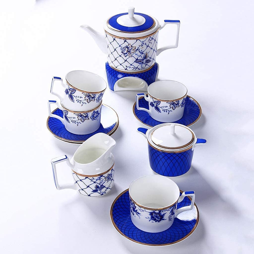 Zestawy naczyń ceramicznych, miski/talerze/garnki/łyżki | Zestawy naczyń z porcelany kostnej, nowoczesne zestawy z niebiesko-białym wzorem porcelany, zestawy 60-elem,-82pieces