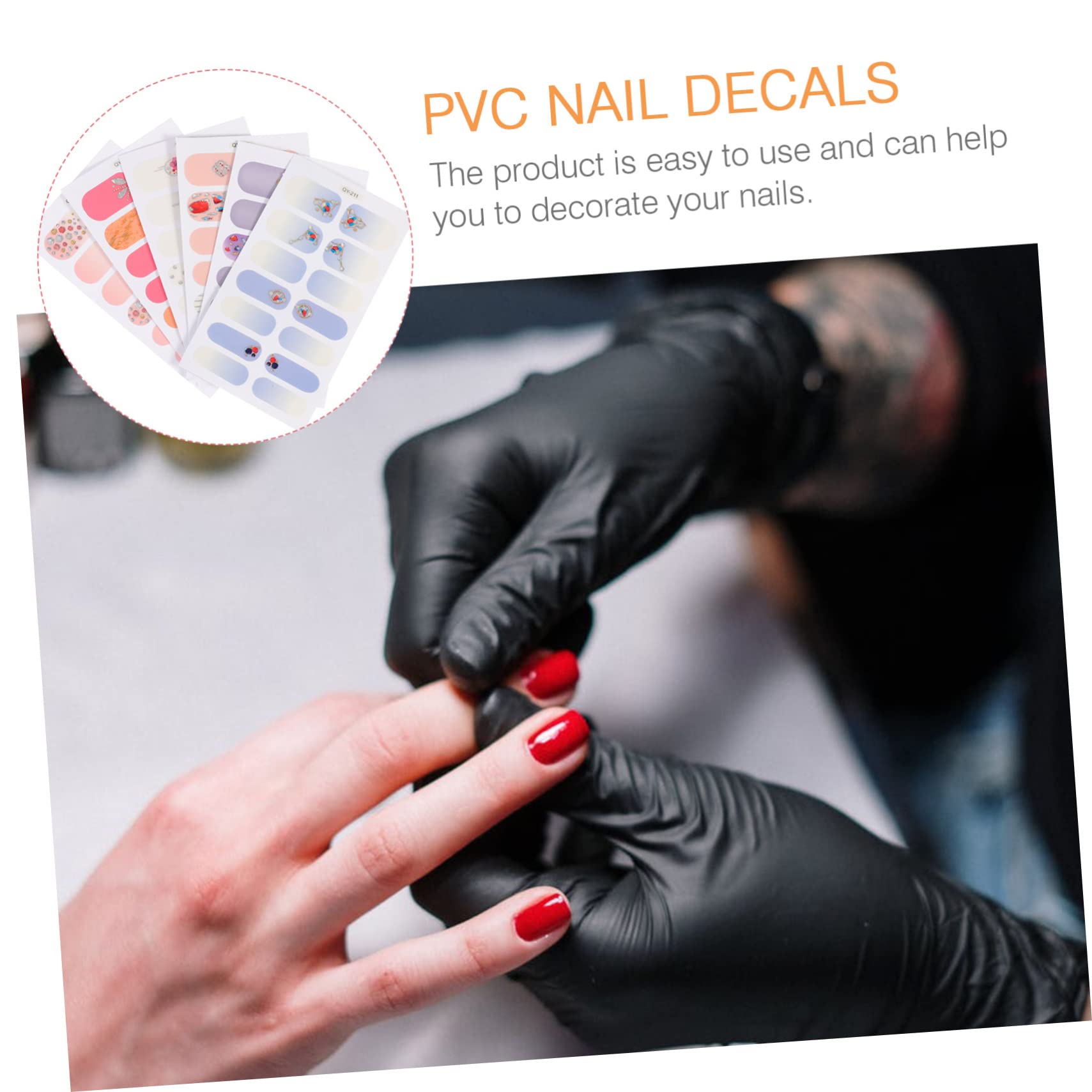5 Set Adesivi Per Unghie Con Design Artificiale Set Per Decorazioni Nail Art Facili Applicare E Rimuovere Per Manicure E Pedicure Accessori Per Unghie Per Principianti E 6 Fogli*5