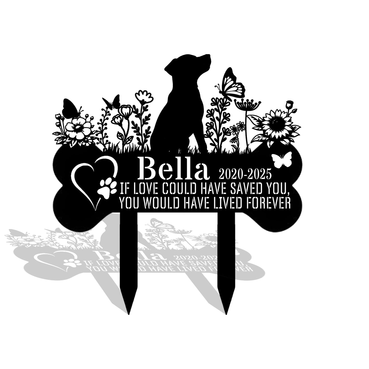 Custom Pet Grave Markers Dog, Custom Pet Metal Memorial Garden Stake, Pet Metal Memorial Garden Stake, Garden Stakes Plaque Pet Headstone Garden Memorial Graves, Dog Memorial Gifts for Loss of Dog โ image 1