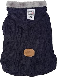 Roupas de tricô para cães, suéter com capuz, pulôver, suéter para gatos, roupas macias e quentes para cães de inverno para animais de estimação pequenos e médios