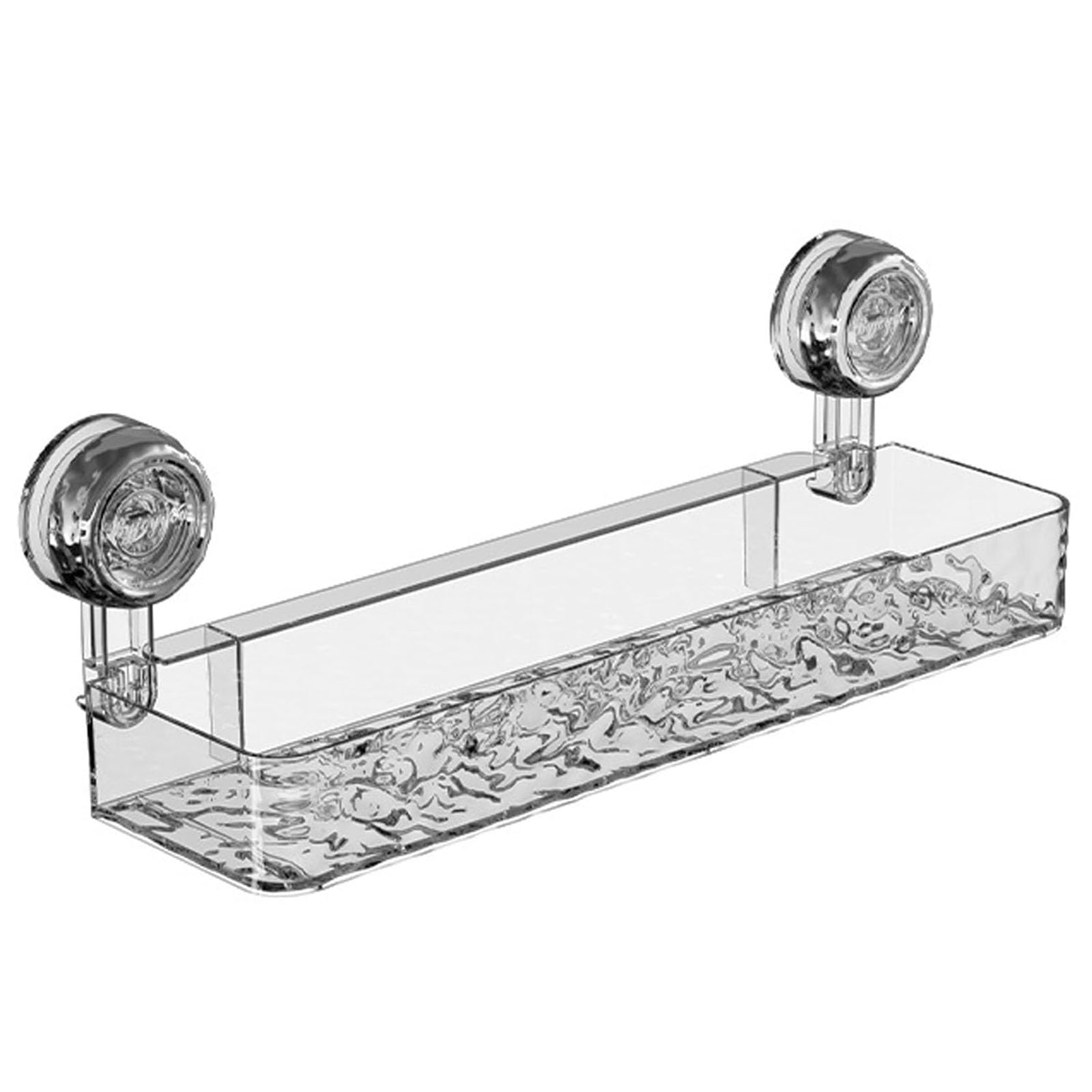 Gowcxn No-Drill Bathroom Suction Storage Box Corrugated Suction Cup Shower Shelf - Heavy Duty Shower Caddy with Strong