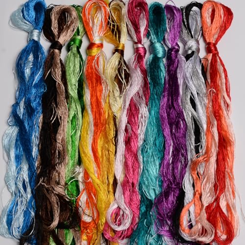 Image of 100% Mulberry Silk Embroidery Thread 30 Colors 22m Each (S30) | China Handmade Embroidery Silk Art Thread Jewelry Making Cross Stitch Floss Needlepoint DIY Gift Sewing Kits