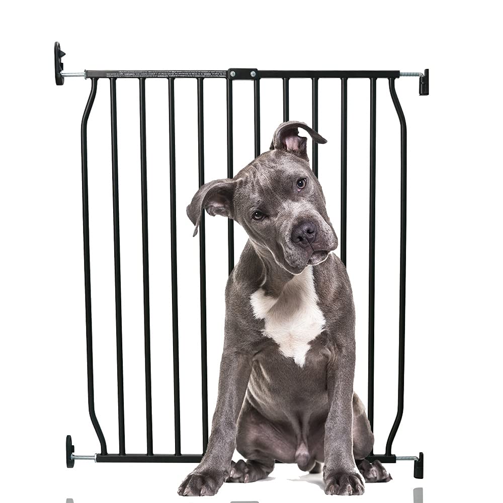 BettacareEco Screw Fit Pet Gate, Black, 70cm - 80cm, Screw Fitted Dog Gate, Safety Gate for Puppy