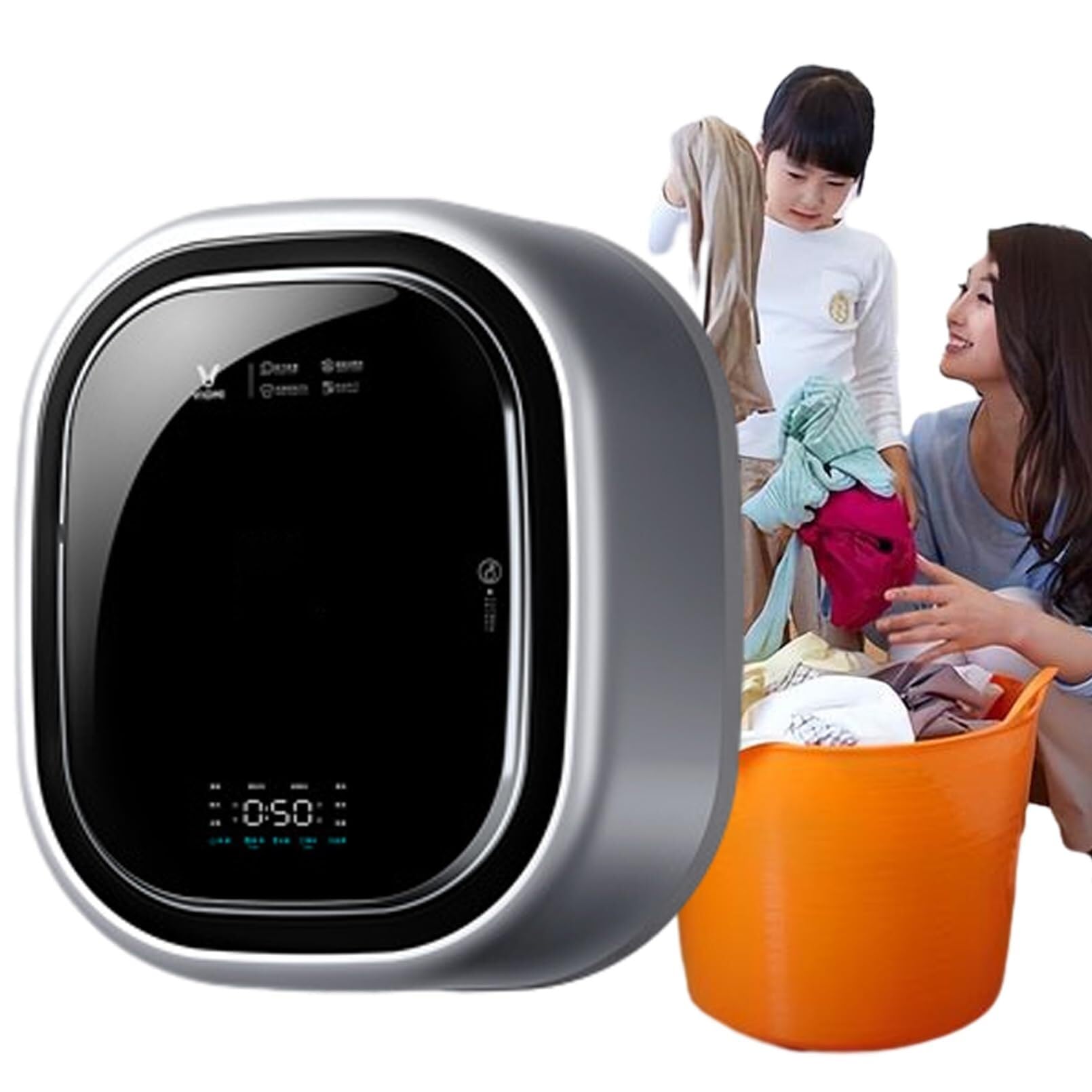 Lavatrice a Parete, capacità 3 kg, asciugatrice a Vapore ad Alta Temperatura, Schermo Touch LED per Appartamenti, Camper, dormitori