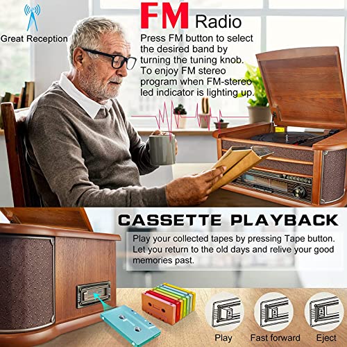 GKPLY Tourne-Disque rétro, Platine Vinyle à 3 Vitesses, Tourne-Disque Vinyle avec Cartouche magnétique, préampli Phono… - Les Beatles, Paul McCartney, John Lennon, RIngo Starr, George Harrison GKPLY Tourne-Disque rétro, Platine Vinyle à 3 Vitesses, Tourne-Disque Vinyle avec Cartouche magnétique, préampli Phono… – Image 3