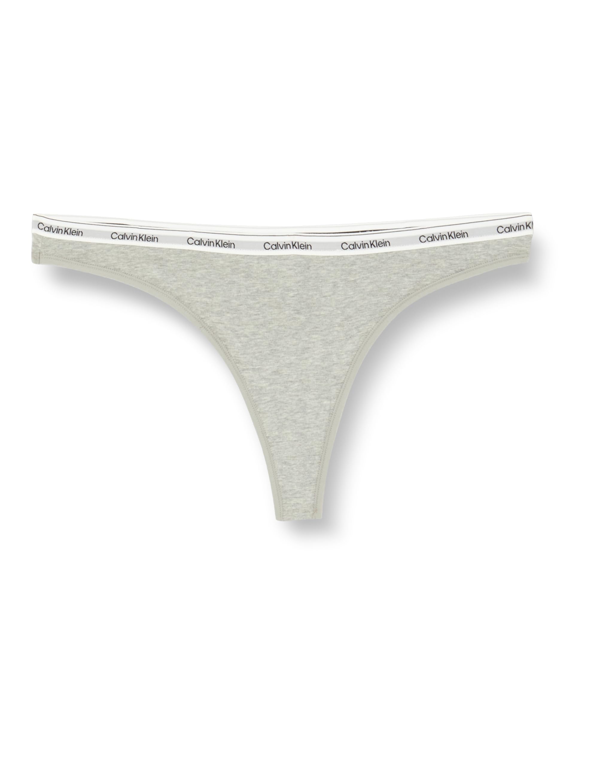 Calvin Klein Women’s Thong with Logo Waistband, Grey (Grey Heather), L