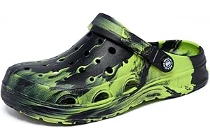 Kids Boys and Girls Black Camouflage Clog Shoes