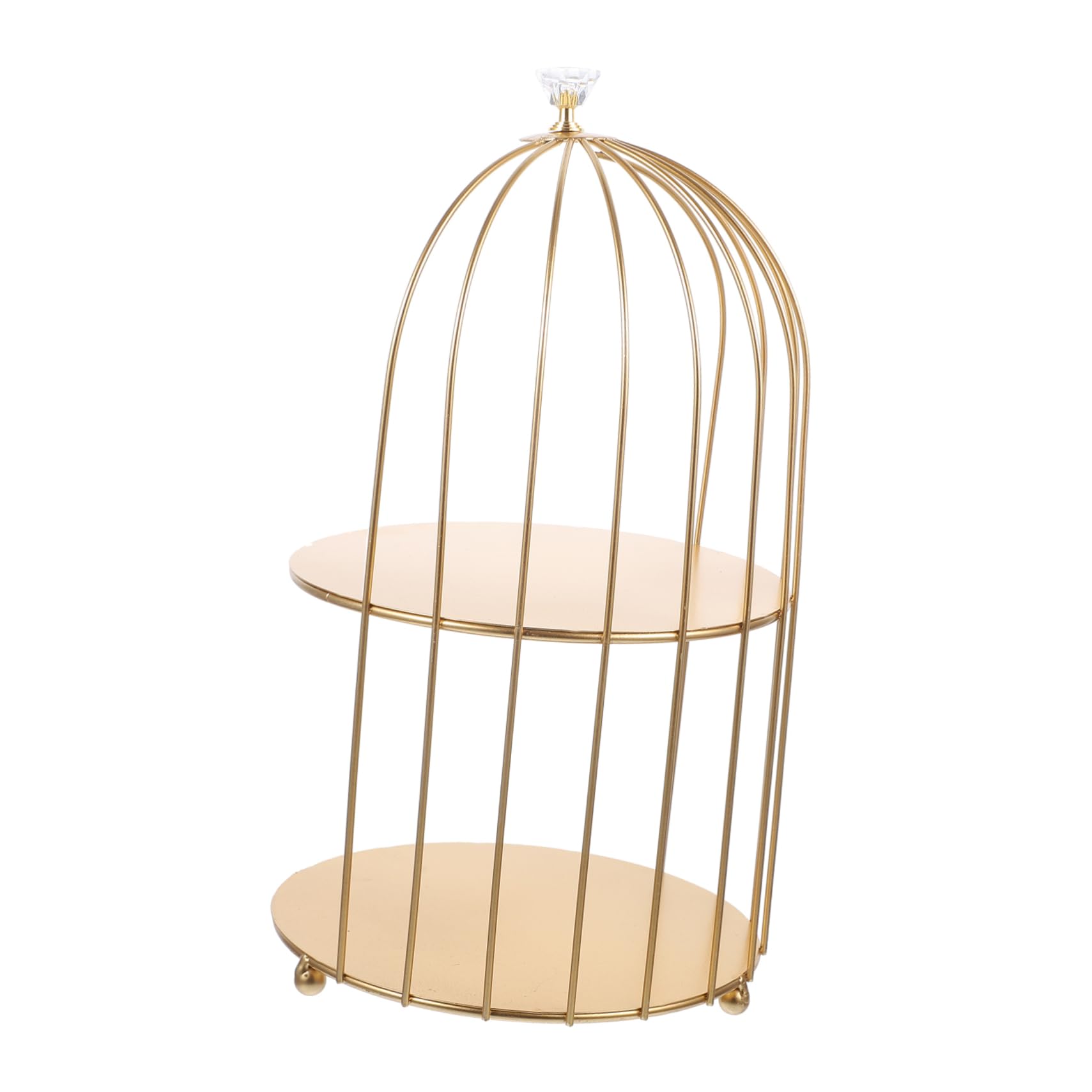 Plat gâteau rond en fer doré Healvian, présentoir maquillage stable pour bureau