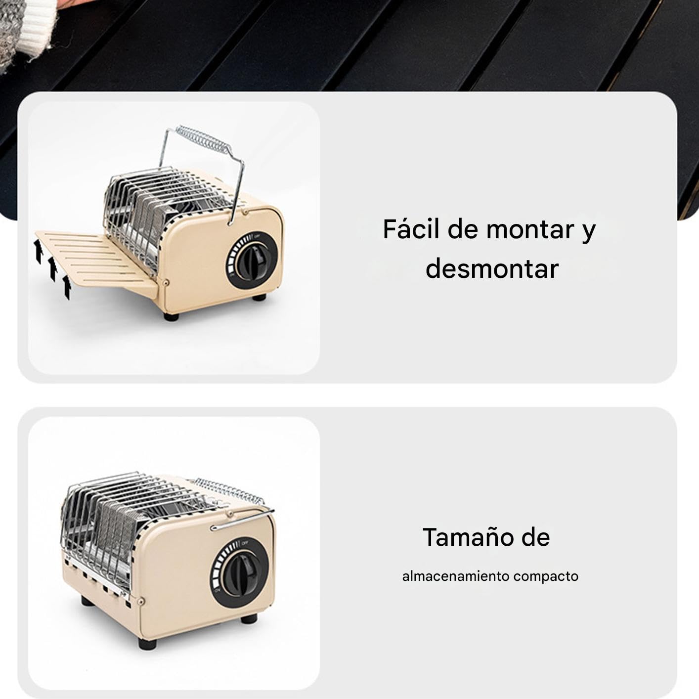 Estufa Para Tienda De Acampada - 1200W Estufa De Gas Para Senderismo Con Bolsa De Almacenamiento | Calentador Ajustable Para Cocina - Para Camping Senderismo Exterior Invierno Ocio Picnic Viaje