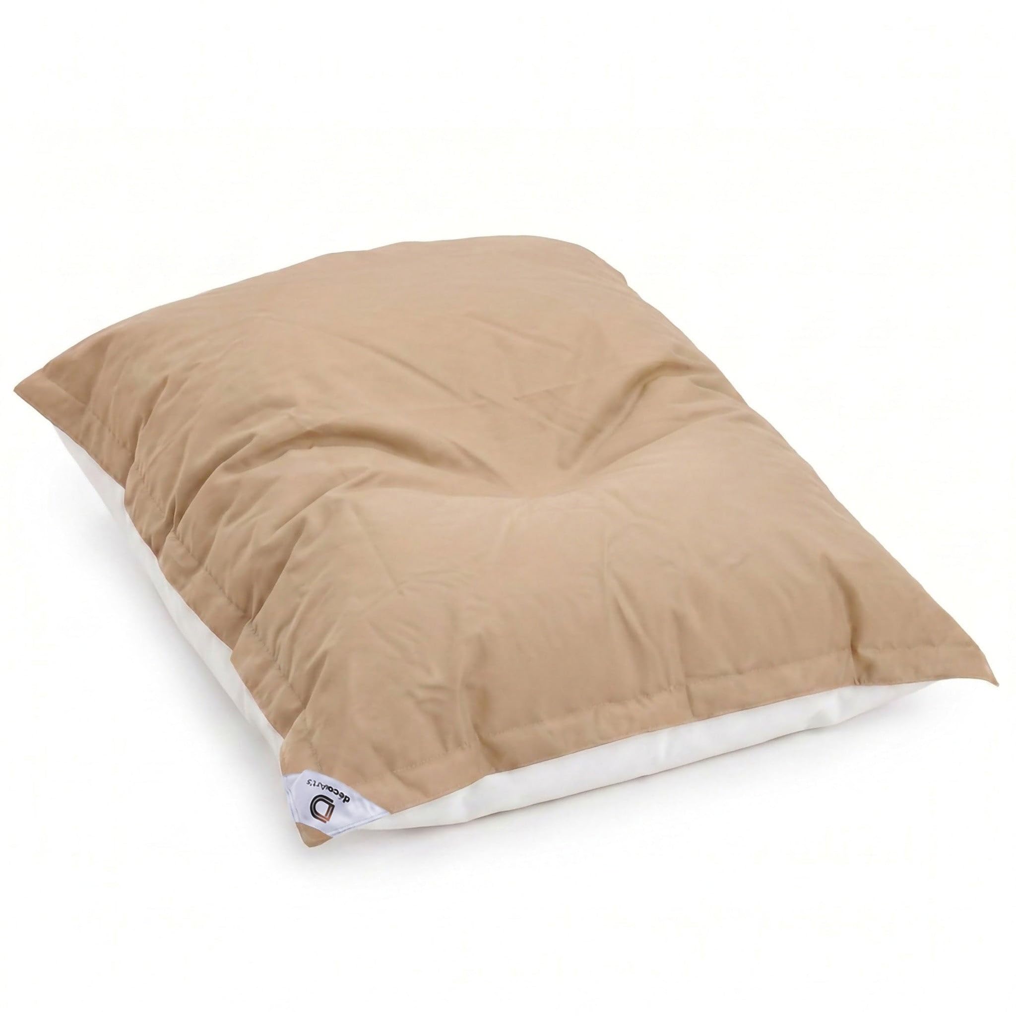 Pouf da Esterno Gigante XXL 180x140cm Imbottito (Non Gonfiabile) Galleggiante Piscina - Pouf Giardino Impermeabile Sfoderabile - Riempimento 450L Palline Polistirolo - Beige