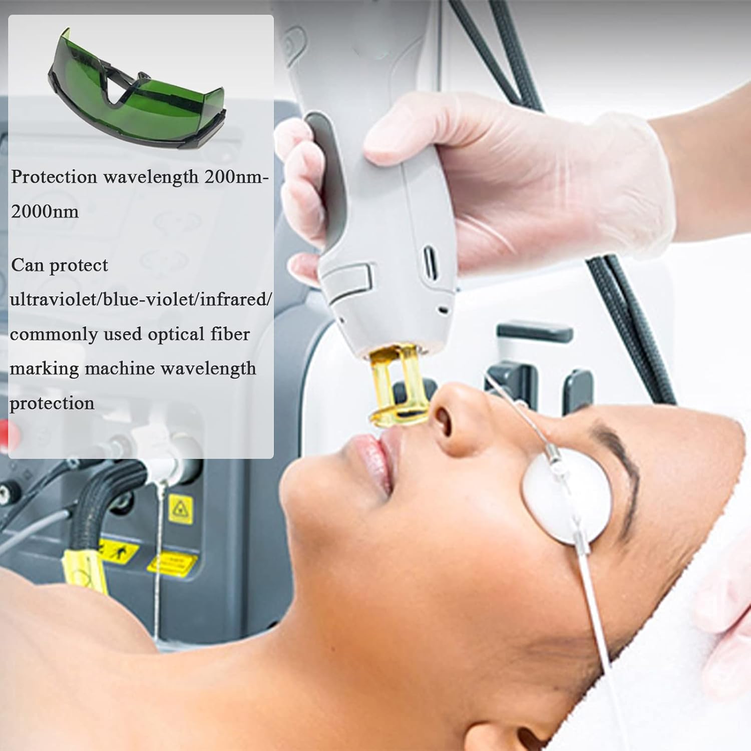 IPL 200nm-2000nm レーザー安全メガネ UV保護メガネ レーザー脱毛保護メガネ