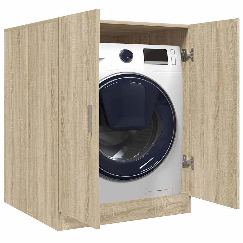 ACAGALA Armario para lavadora con puertas, mueble de baño para secadora y lavadora, armario de transformación para lavadora, 71x71,5x91,5 cm Roble Sonoma