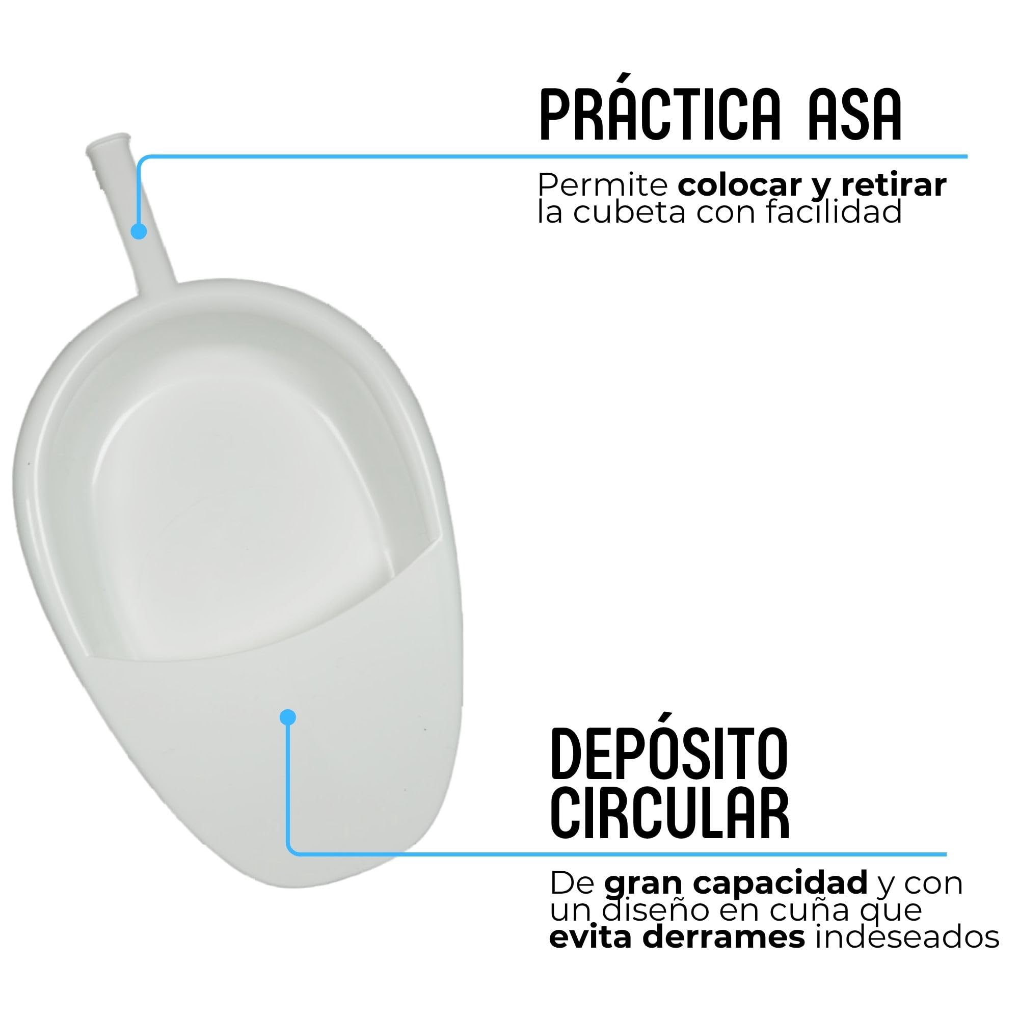 MEDICALAB Cuña Orinal con Tapa Made in Italy, Cuña Sanitaria para Personas Mayores, Encamados y Discapacitados, Cuña Portátil Esterilizable en Polipropileno, Color Blanco