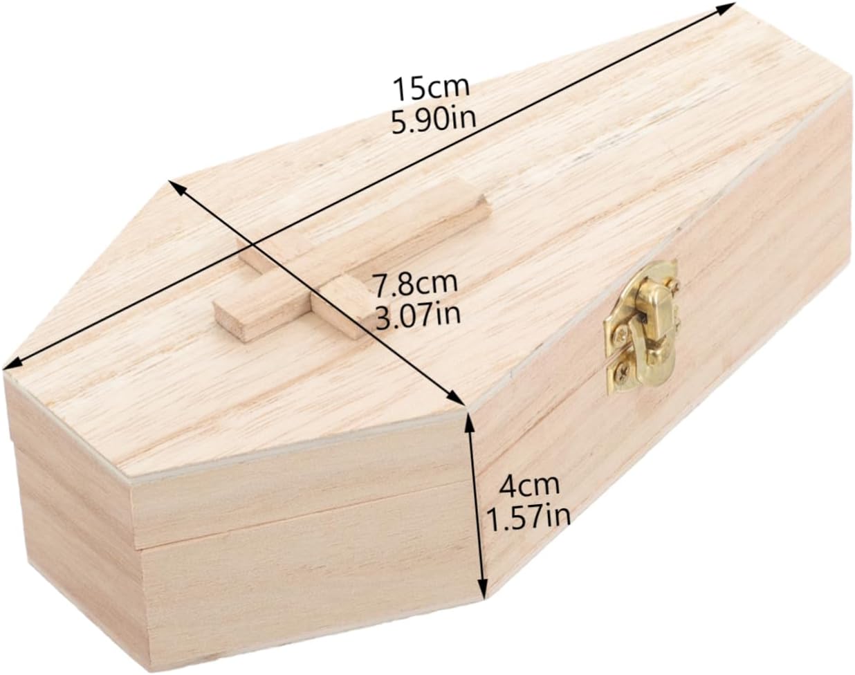 Yardwe Halloweencoffin Jewelry Ring Organizer Small Wood Box Chic image 2