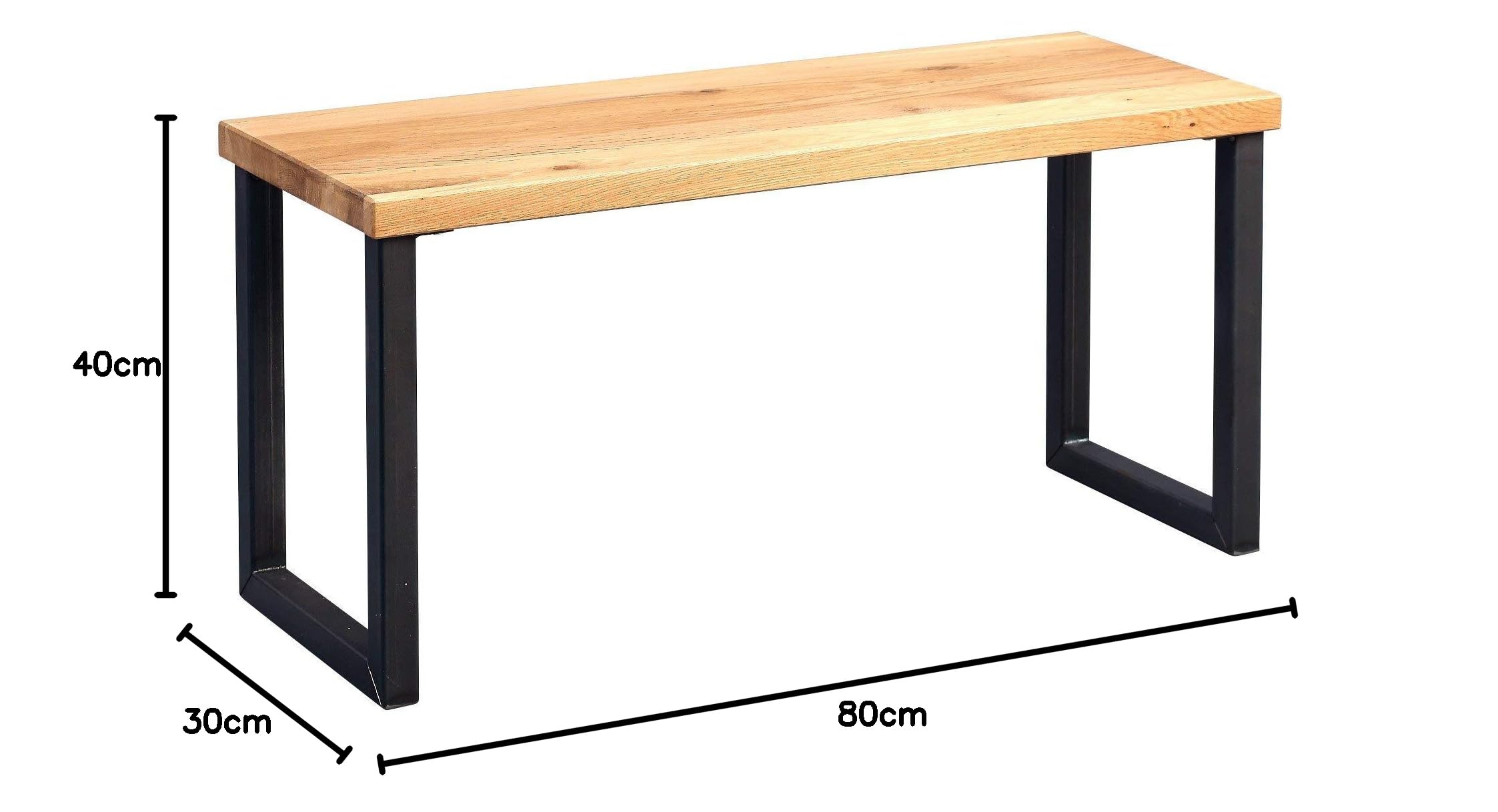 Mimoglad Gabriel 2 Banc, Chêne Sauvage, 80 x 30 x 40 cm
