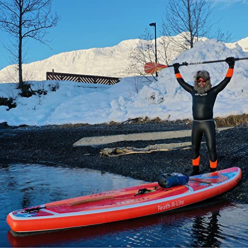 FEATH-R-LITE Inflatable Paddle Board Stand Up Paddleboards for Adults SUP with Less Accessories Adjustable Paddle, Three Fins, Repair Kit, Valve Adapters