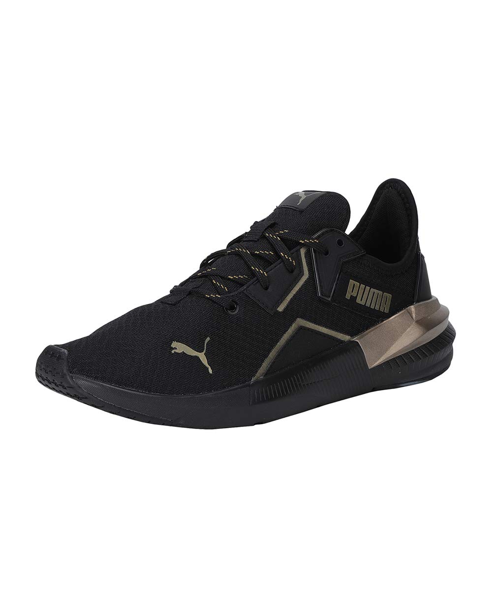 PUMA Platinum Metallic Womens Black-Gold Cross Trainer-4 Kids UK (19377301) (B08144L94H) Amazon Price History, Amazon Price Tracker