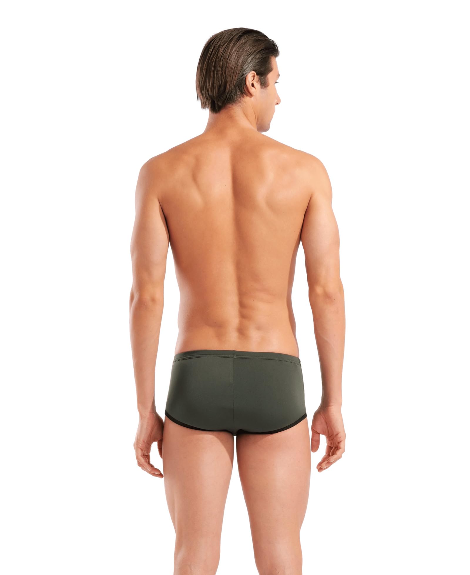 ARENA Costume Uomo Alto Trunk Nuoto Piscina Swim Big Logo Verde Nero Taglia 46 ITA