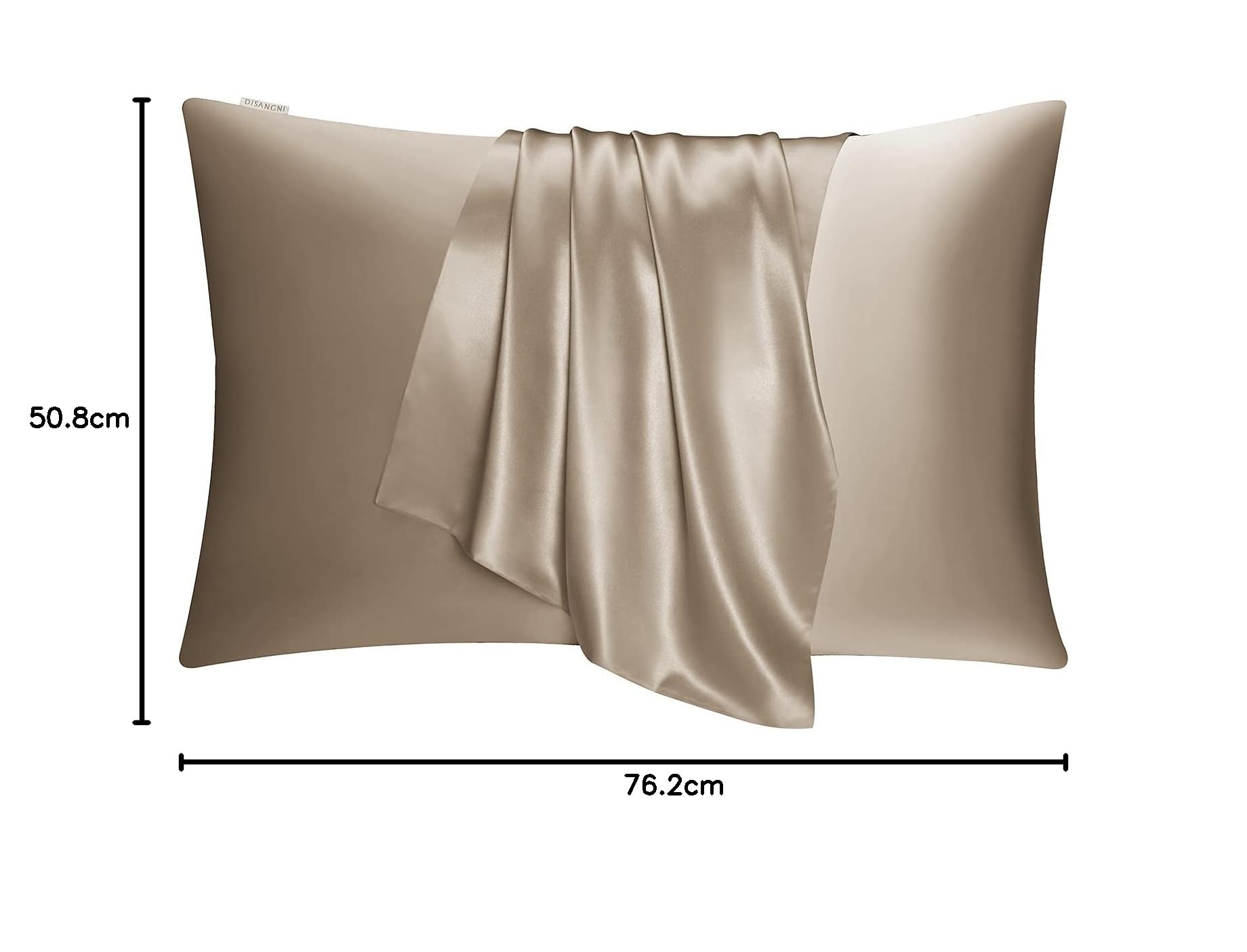 DISANGNI Funda de almohada de seda de morera 100% natural para cabello y piel, con cremallera oculta, 22 Momme en ambos lados, funda de almohada de seda real (2 piezas tamaño Queen de 20 x 30
