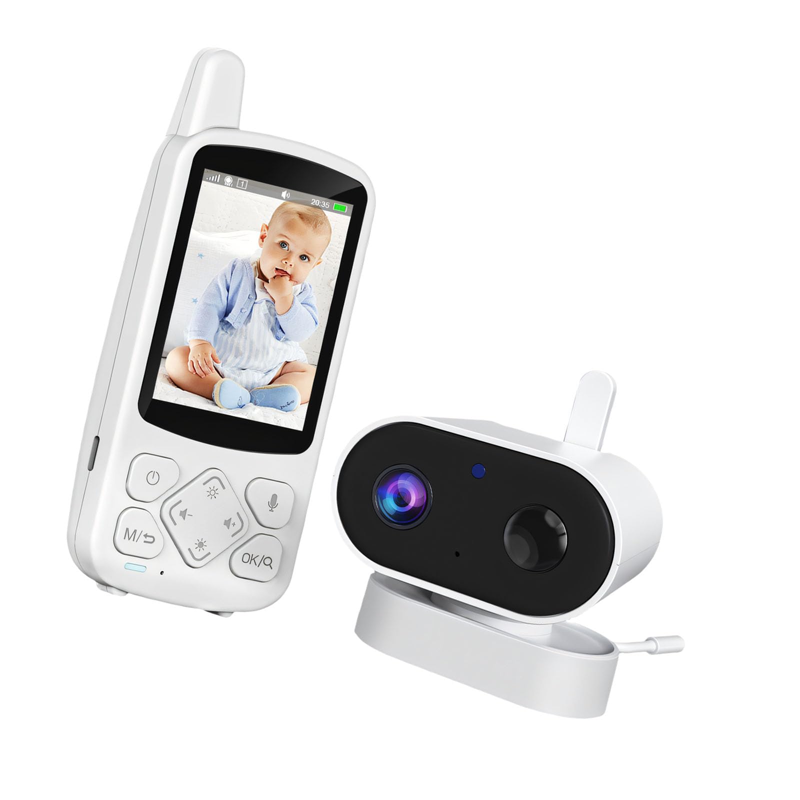 Moniteur vidéo pour bébé avec écran 2,8" et unité parentale portative