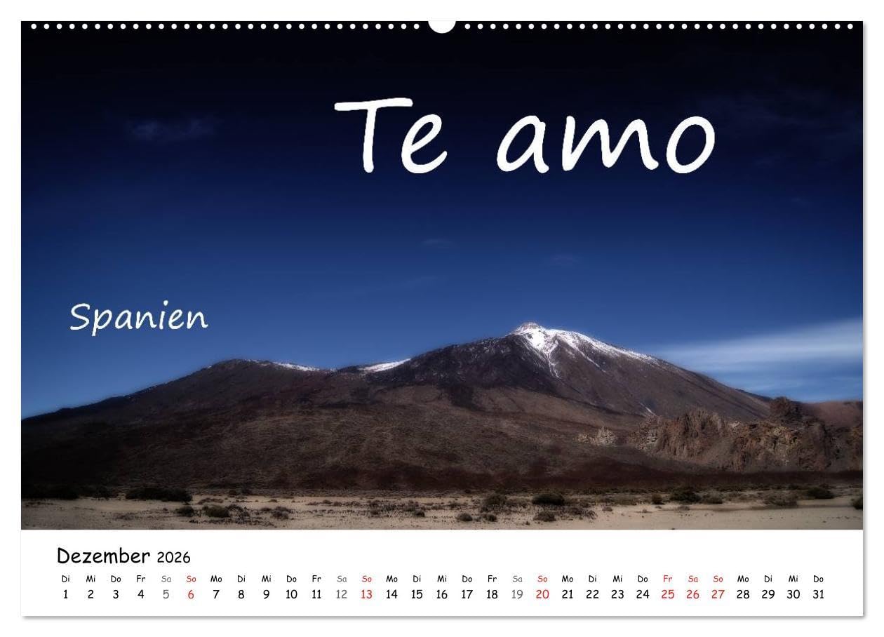 Ich liebe Dich (Wandkalender 2026 DIN A2 quer), CALVENDO Monatskalender: Ich liebe Dich - In den verschiedensten Sprachen der Welt unterlegt mit ... stimmungsvollen Bildern (CALVENDO Natur)