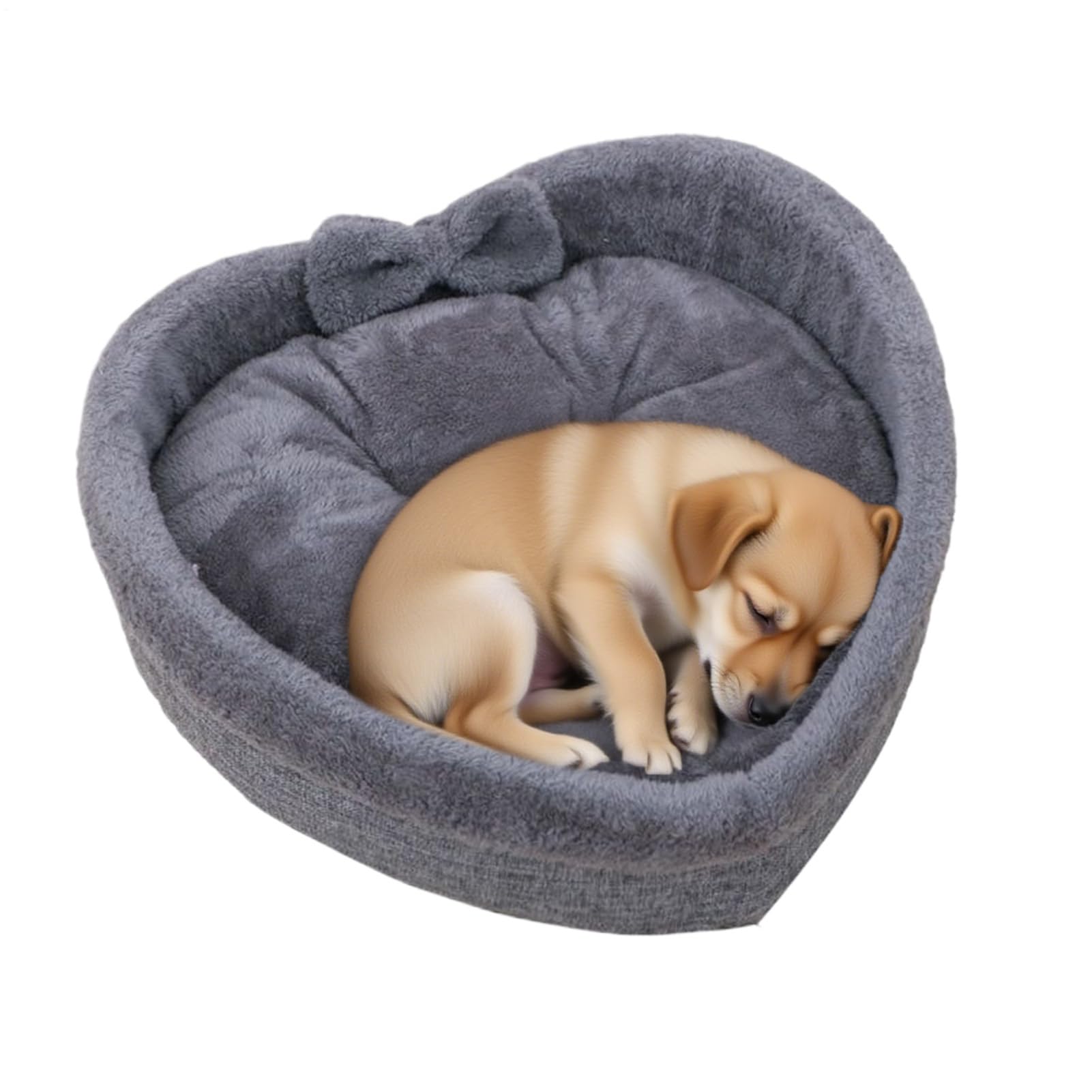 Kitten Bed Heart Shape - 55x55x18cm Warm Cat Bed For Winter, Plush Kitten Nest - Winter Dog Beds For Dormitory, Apartment, Bay Window, Indoors, Living Room, Dormitory, Outdoors, Plush Kittens Nest