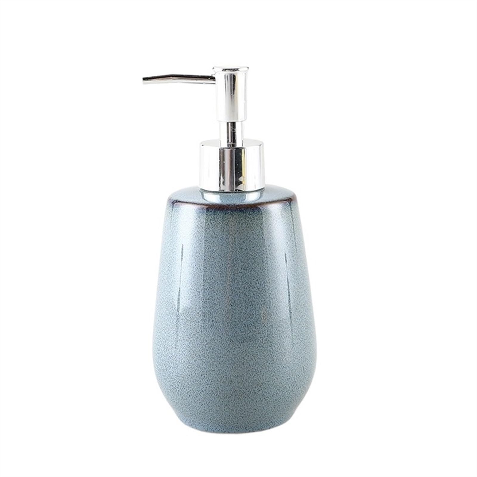Distributore di Sapone Flacone for lozione in Ceramica Color Sabbia Azzurra da 14,2 Once, Dispenser for detersivo for Piatti e Cucina