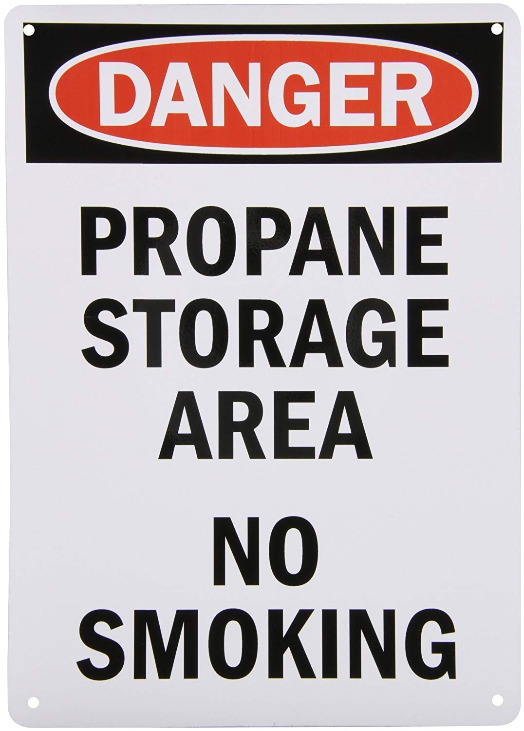 Aluminum Flammable Storage Safety Sign, Propane Storage Area No Smoking Danger Warning, Indoor Outdoor Wall Decor, 12x8 Inches