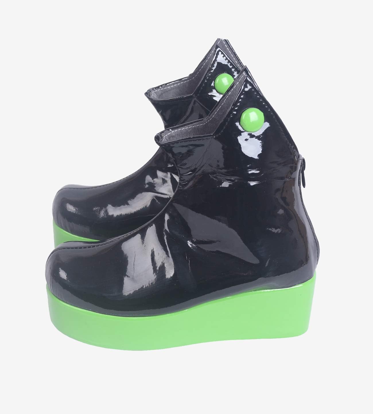 Black Shoes with Green Soles Cosplay Platform Ankle Boots S008