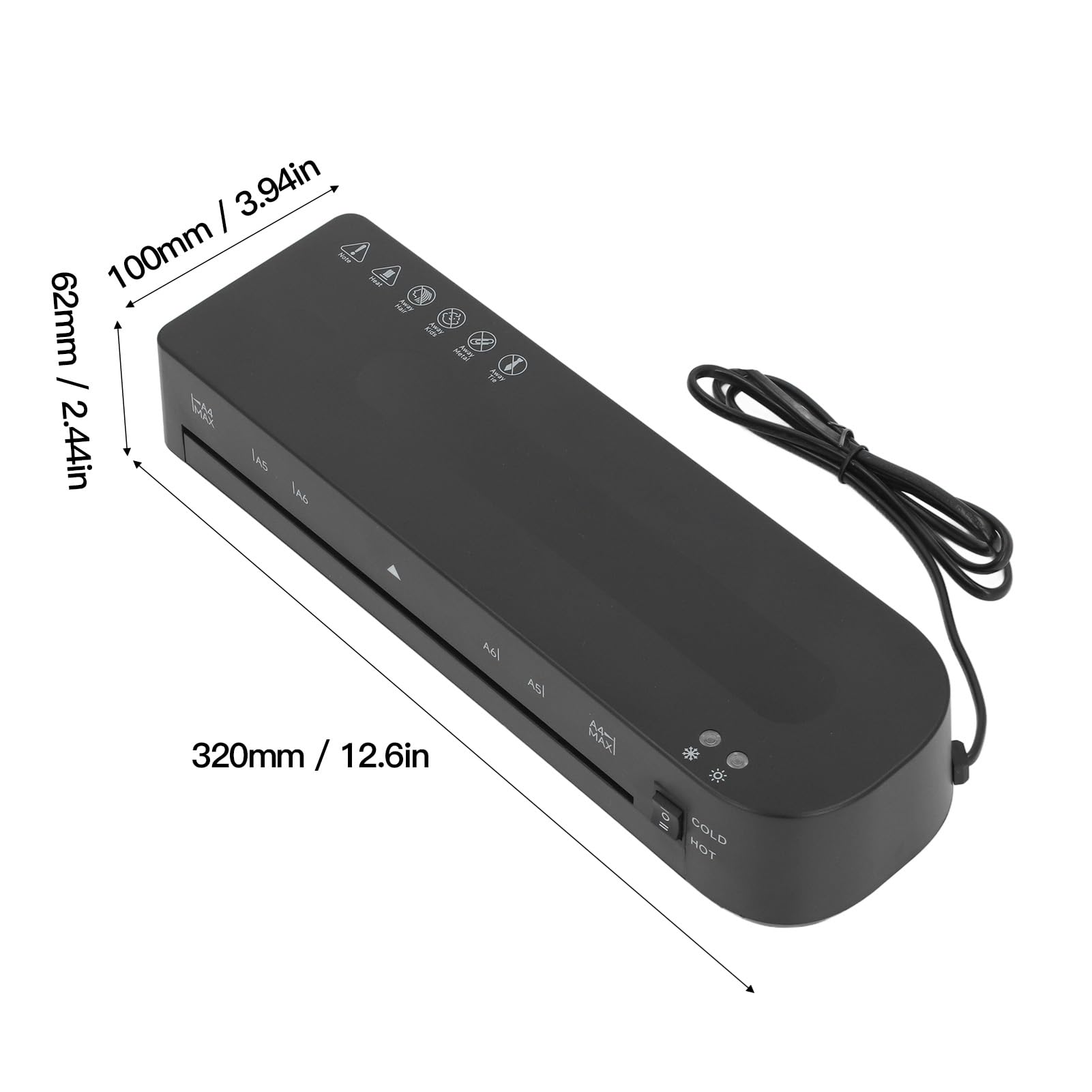 A4 Laminiergerät Schnellheizung A4 bis 3 Zoll 230mm Breite 80 bis 125mic 320mm / min Laminiergerät für Zuhause Schule Büro ABS Touch Bedienung