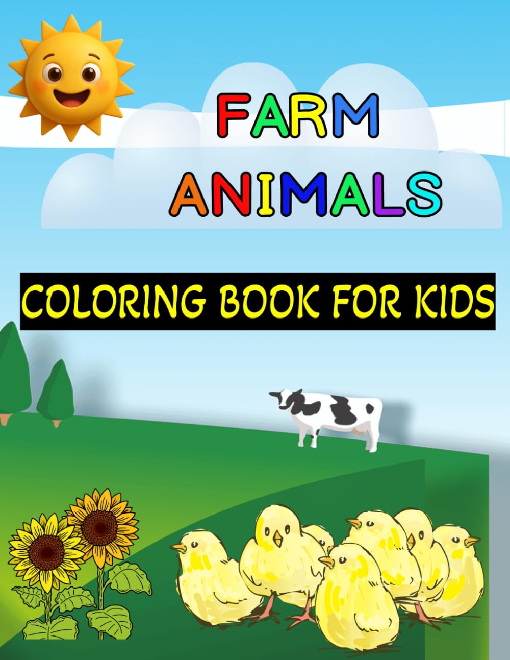 Farm Animal Coloring Book for Kids: Fun, Simple & Educational Farm Animal Illustrations for Toddlers and Young Children (Ages 2–10)
