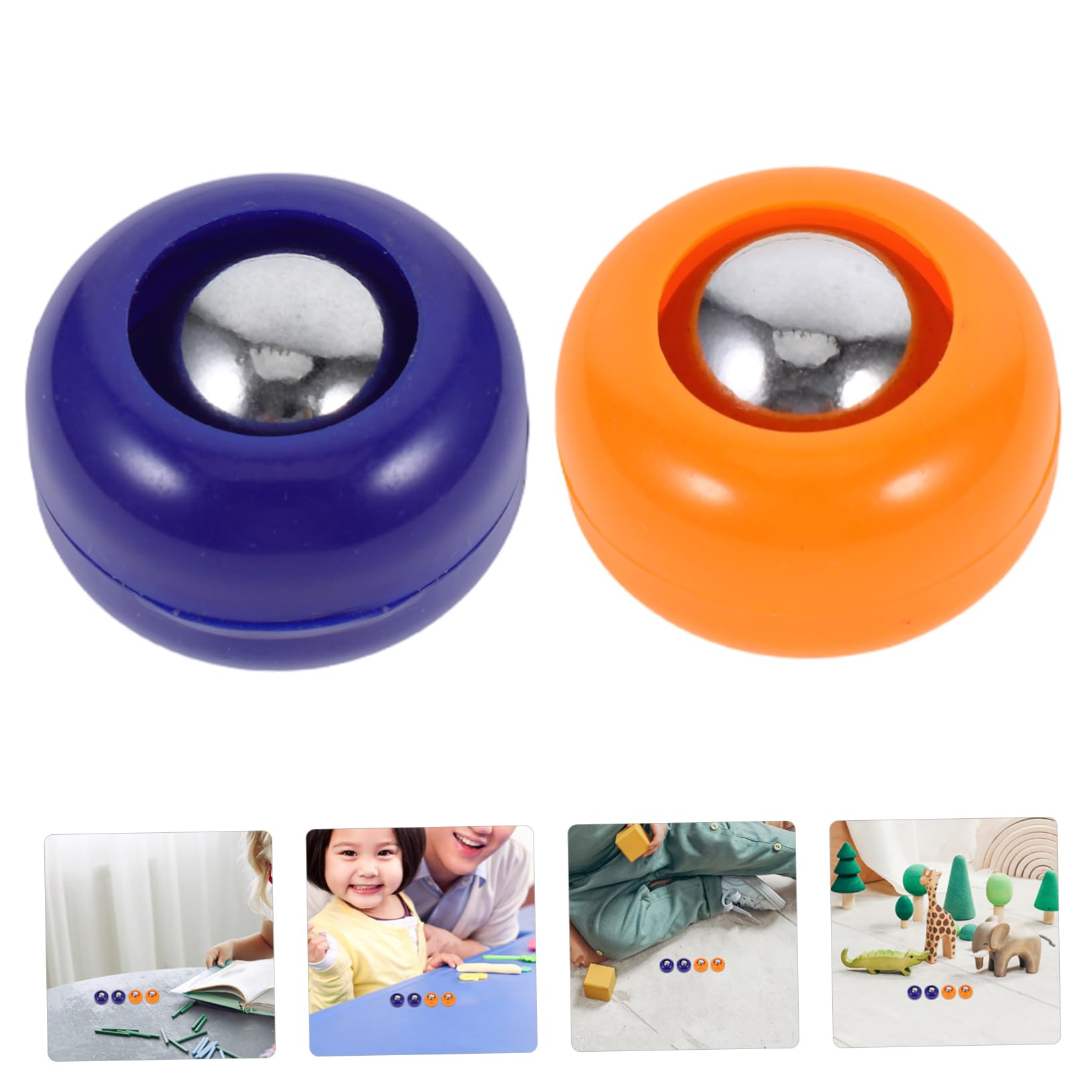 Vaguelly Mini Shuffleboard da Tavolo 20 Pezzi, Accessori in Pp per Gioco di Curling, Set Completo per Interni ed Esterni, Dischi Colorati Blu e Arancione, Attrezzatura Sportiva