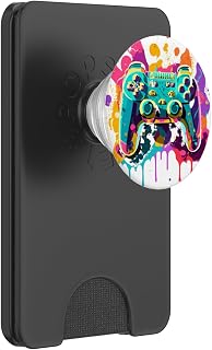 Video Game Controller Paint Splatter Colorful 90's Gaming PopSockets PopWallet for MagSafe