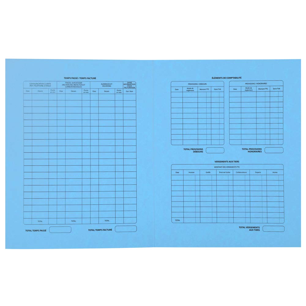 EXACOMPTA Pack 25 chemises Avocats Imprimées Procédure 25x32 cm 265g Bleu