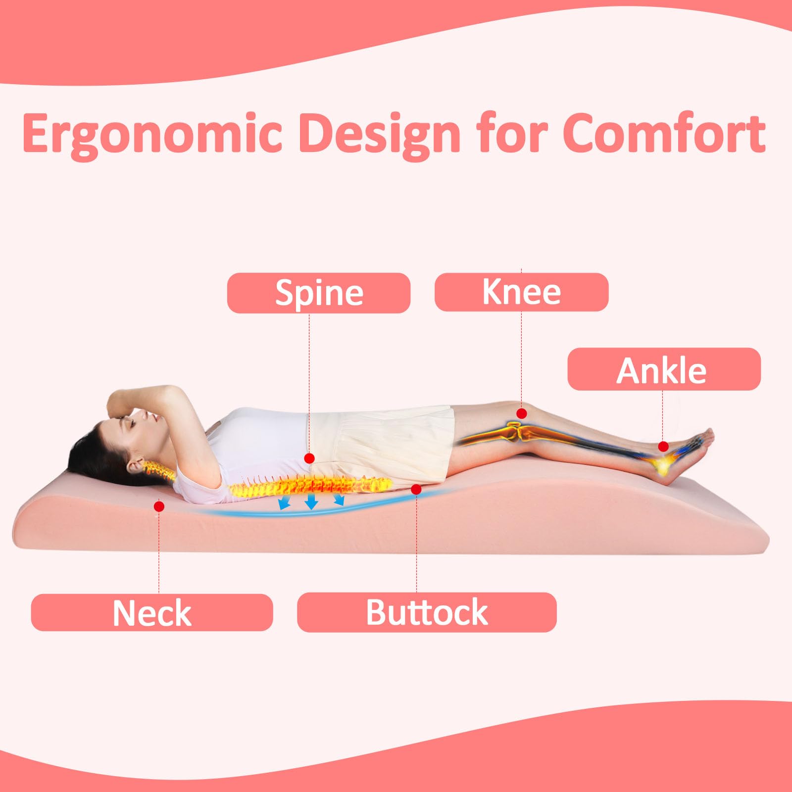 Cubrecolchón ergonómico de espuma para cama de masaje, para sala de belleza, cojín de cama de masaje 30D con funda extraíble (negro, 23.6 pulgadas) 2