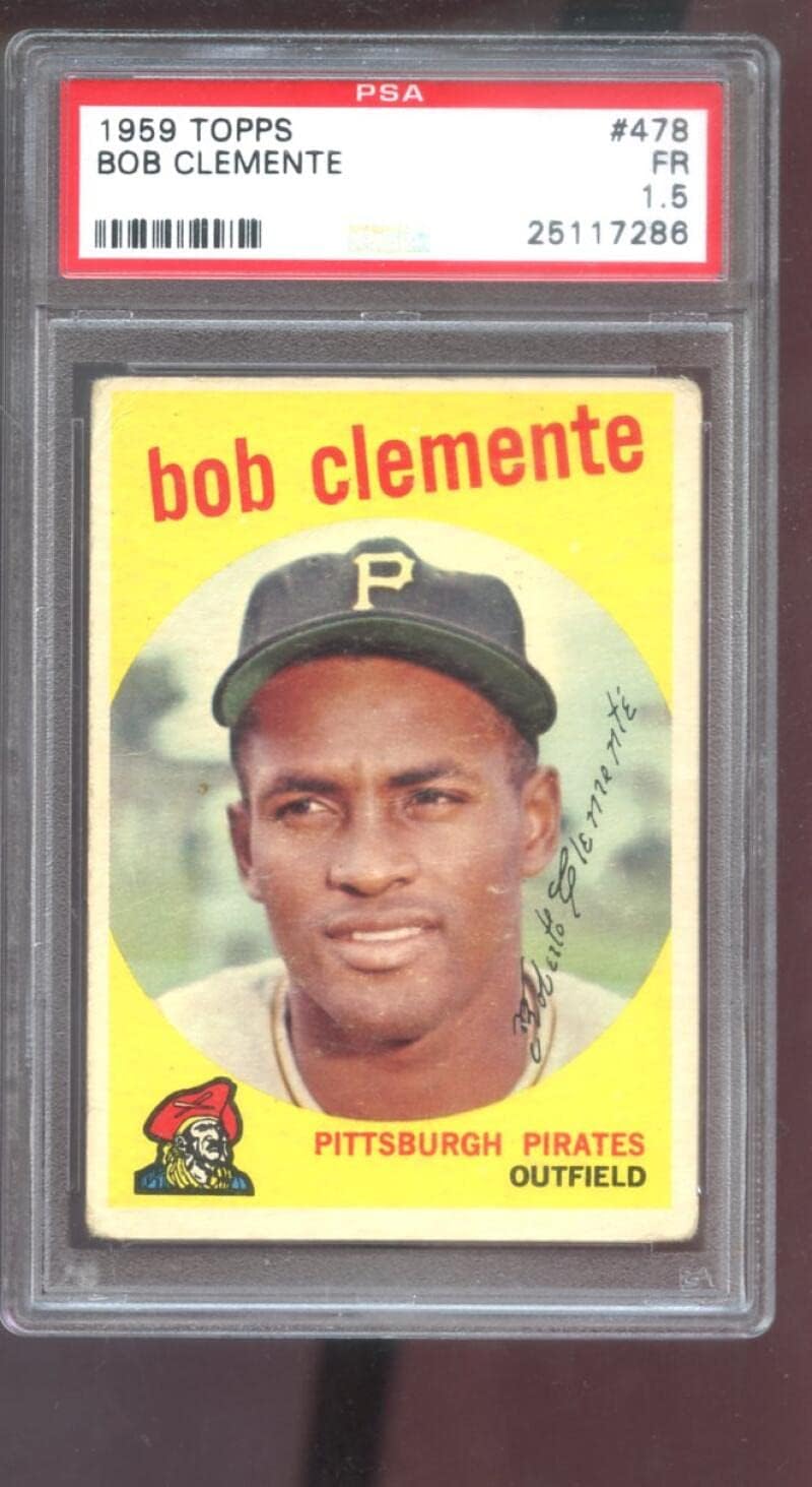 1959 Topps #478 Bob Clemente Roberto Clemente PSA 1.5 Graded Baseball Card MLB Pittsburgh Pirates