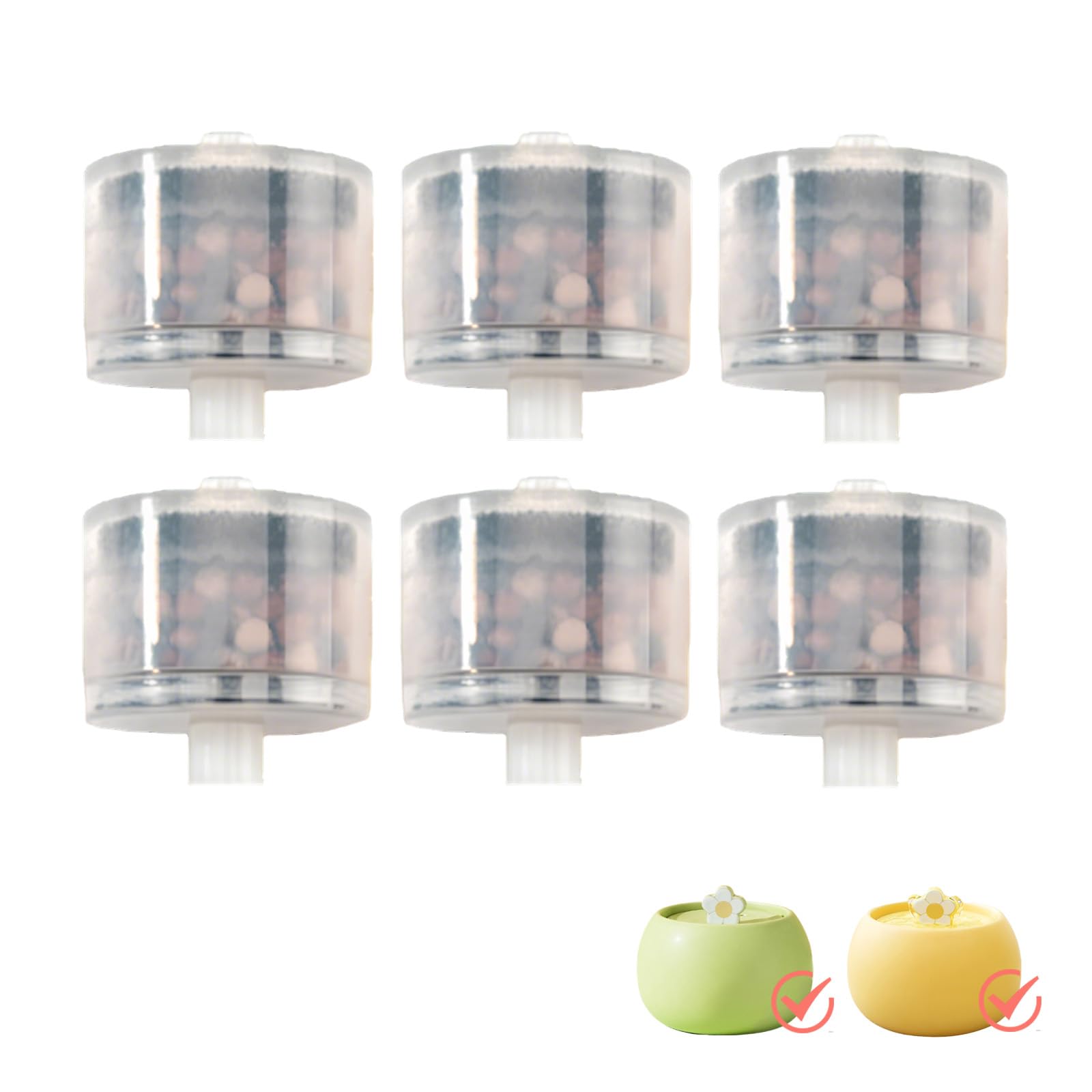 HMRCYTE Ceramic Cat Water Fountain Filters, 6 Packs Replacement Filters