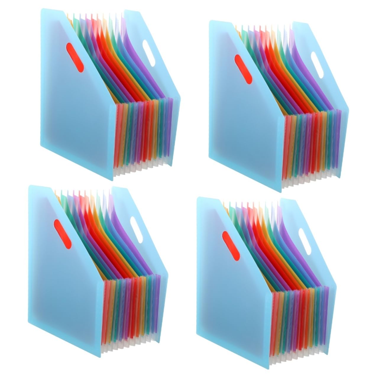 DOITOOL 4 Piezas Carpeta Expandible de Plástico para Archivos Organizador Grande para Recibos y Facturas Carpeta de Gran Capacidad con Diseño Acordeón para Oficina y Color Azul