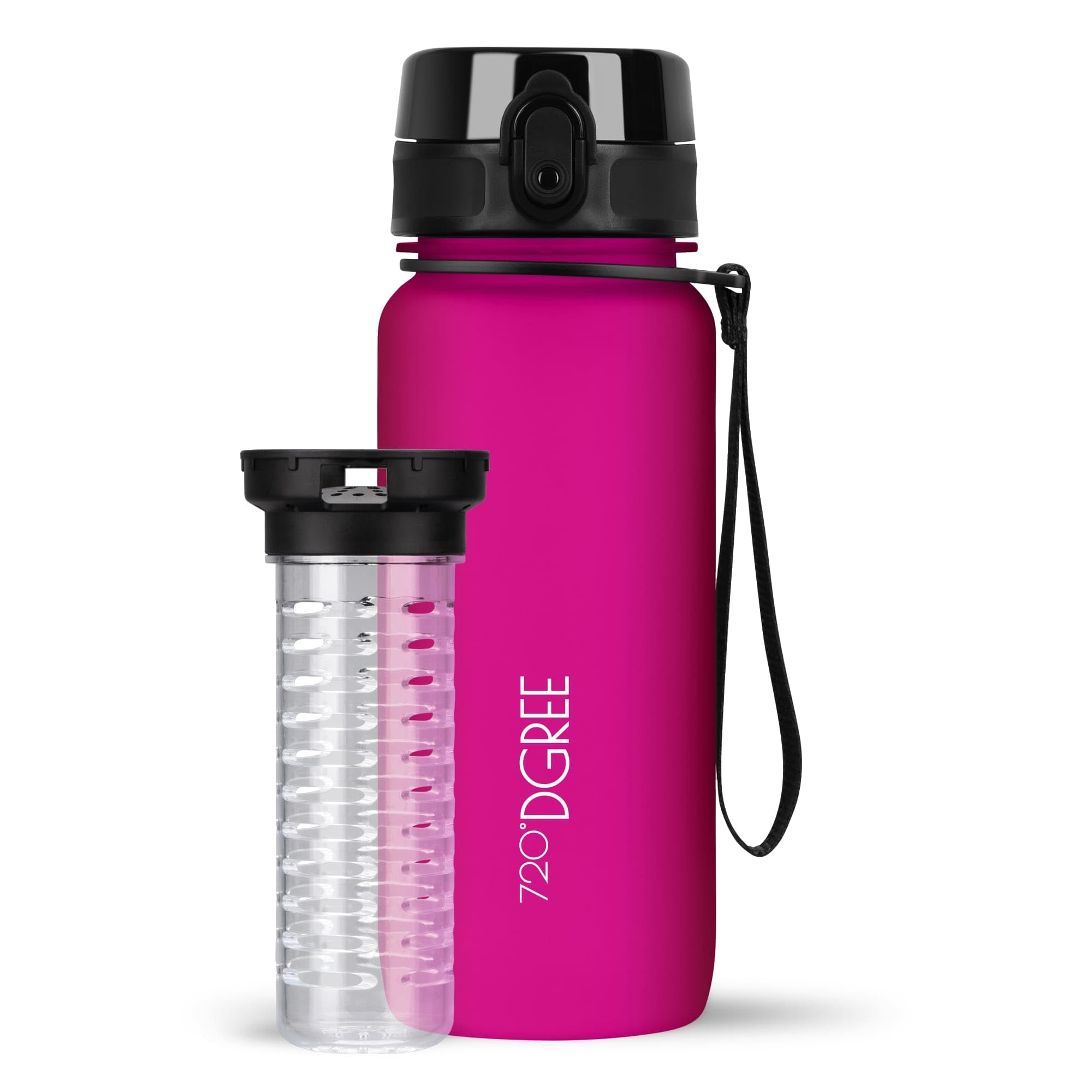 720°DGREE Sipper Water Bottle 650ml with Sieve | BPA, BPS Free | Tritan | For Adults & Kids | For Sports, Gym, Office, Workout | Fuchsia Pink