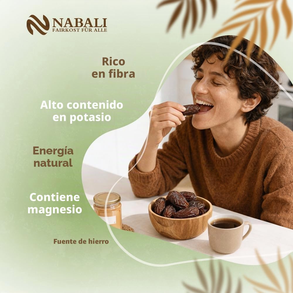 NABALI FAIRKOST Medjoul dátiles de Palestina - 100% natural aromático Tradicional Fresco & Oriental I sin conservantes I vegano I dátiles Medjoul jumbo (5 kg)