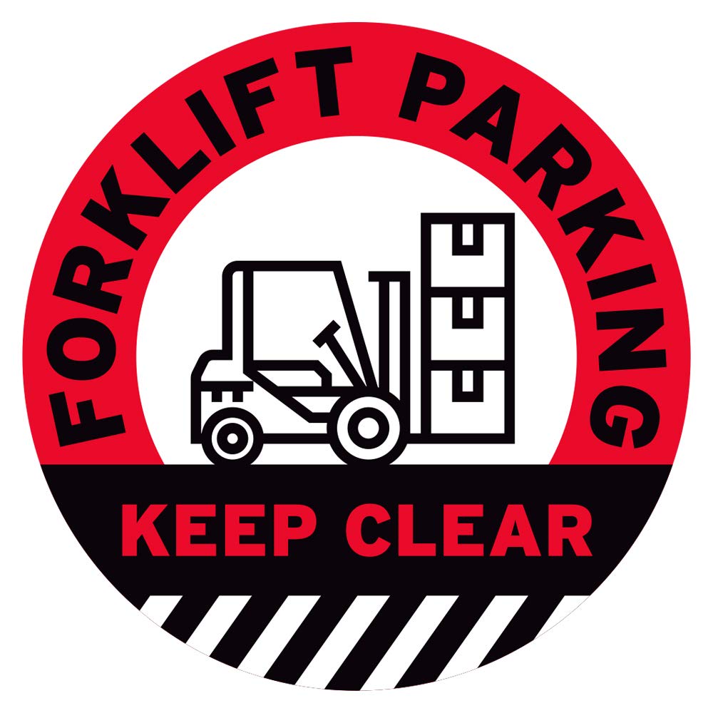 Forklift Floor Decal (Forklift Parking Keep Clear, 15")