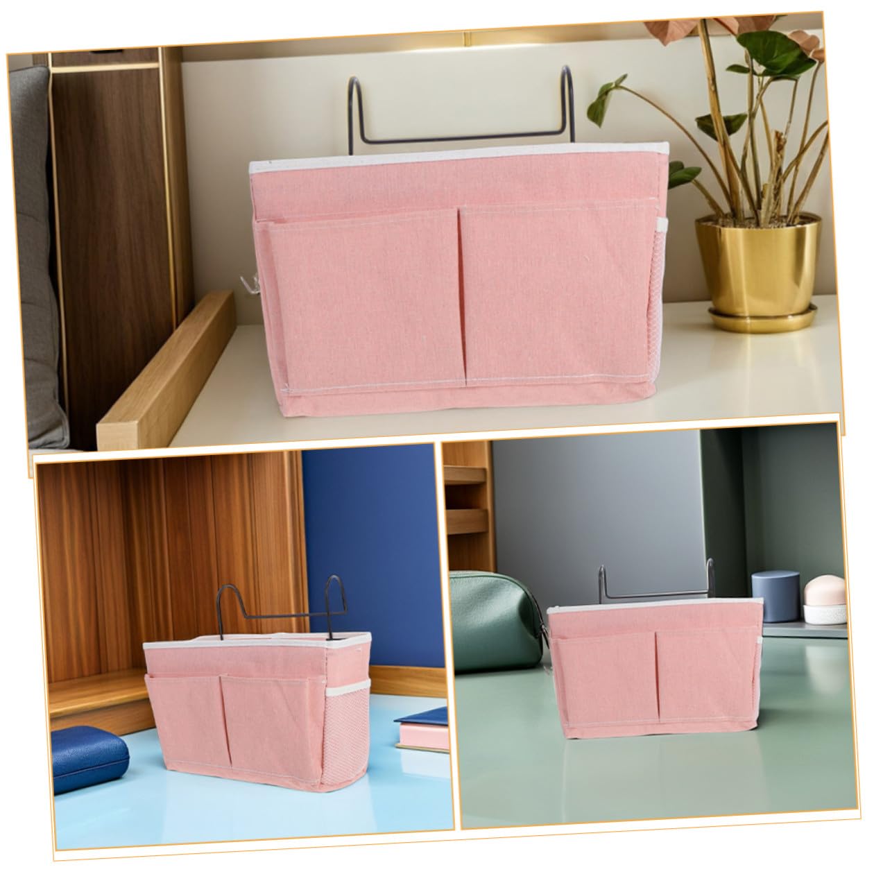 Levemolo 2 Stück Betttasche aus Hochwertigem Stoff Multifunktionaler Hänge Organizer mit Fächern für Bücher Magazine und Kleinigkeiten Platzsparend für Studentenwohnheim Hochbett und