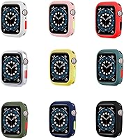 Vista 21 de Funda de TPU mate con botón lateral flexible a prueba de golpes, protector de silicona antiarañazos, compatible con Apple Watch Series 3 2 1 de 9