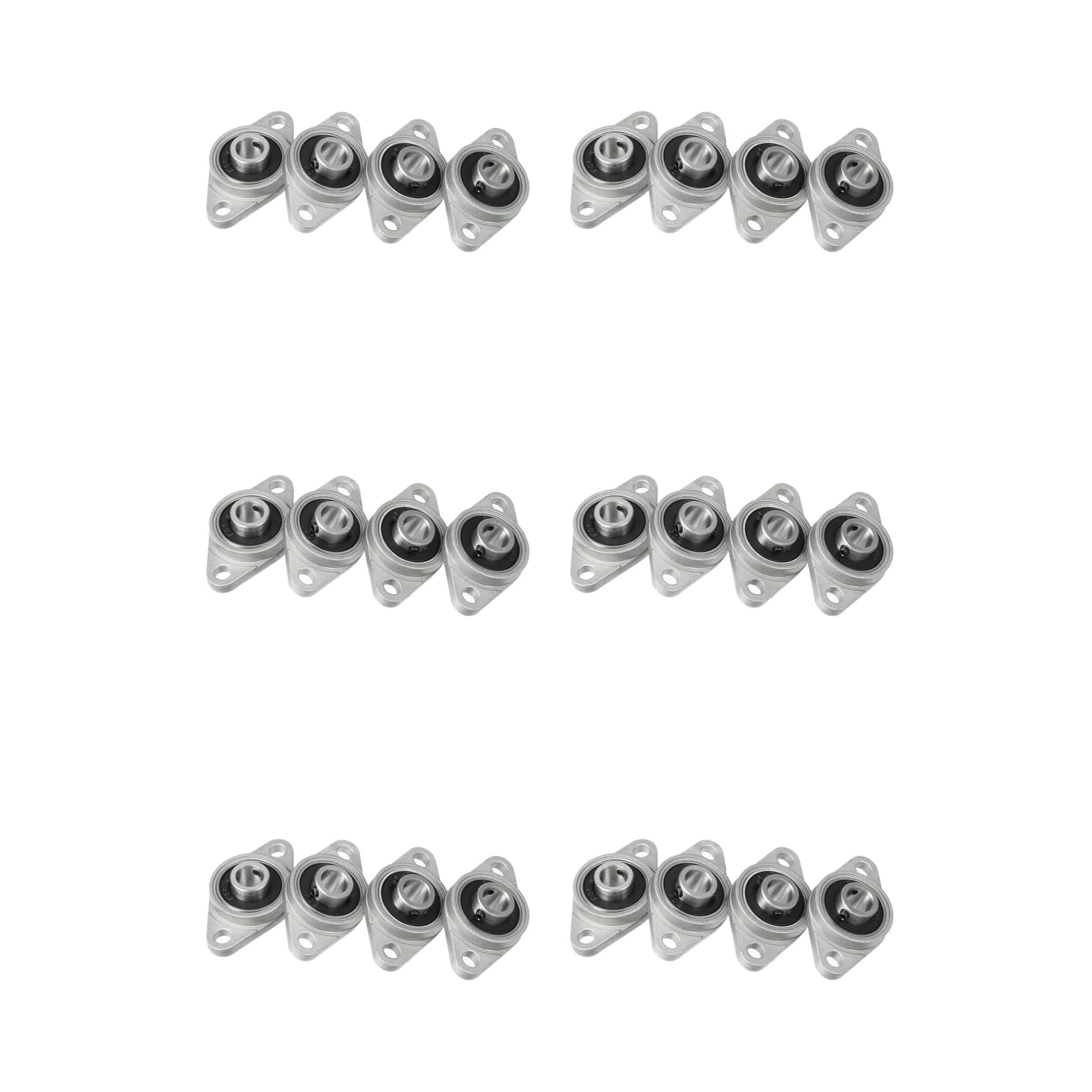 Jnchdghwa Silver 24Pcs Kfl08 Pillow Block Bearing 8Mm Bore Diameter Zinc Alloy Rhombic Flange Bearing For Cnc