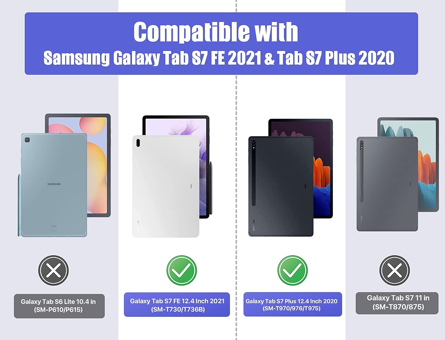 Etui do Samsung Galaxy Tab S8 Plus 12,5 cala 2022/S7 FE 2021/S7 Plus 2020 (SM-X800/X806/T730/T733/T736/T738/T970/T975/T976) lekkie potrójnie składane cienkie etui do automatycznego budzenia E/Sen, migdałowy Kwiat